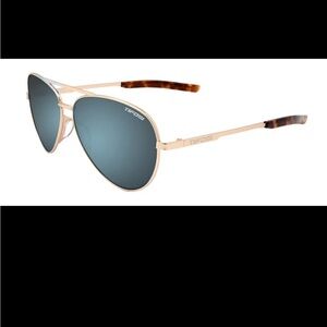 Tifosi Optics Gold Frame Aviator Sunglasses with Blue Lenses